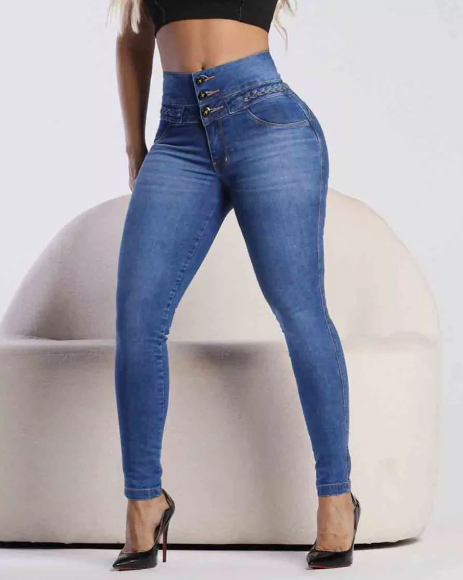 High Waist Trendy Skinny Jeans