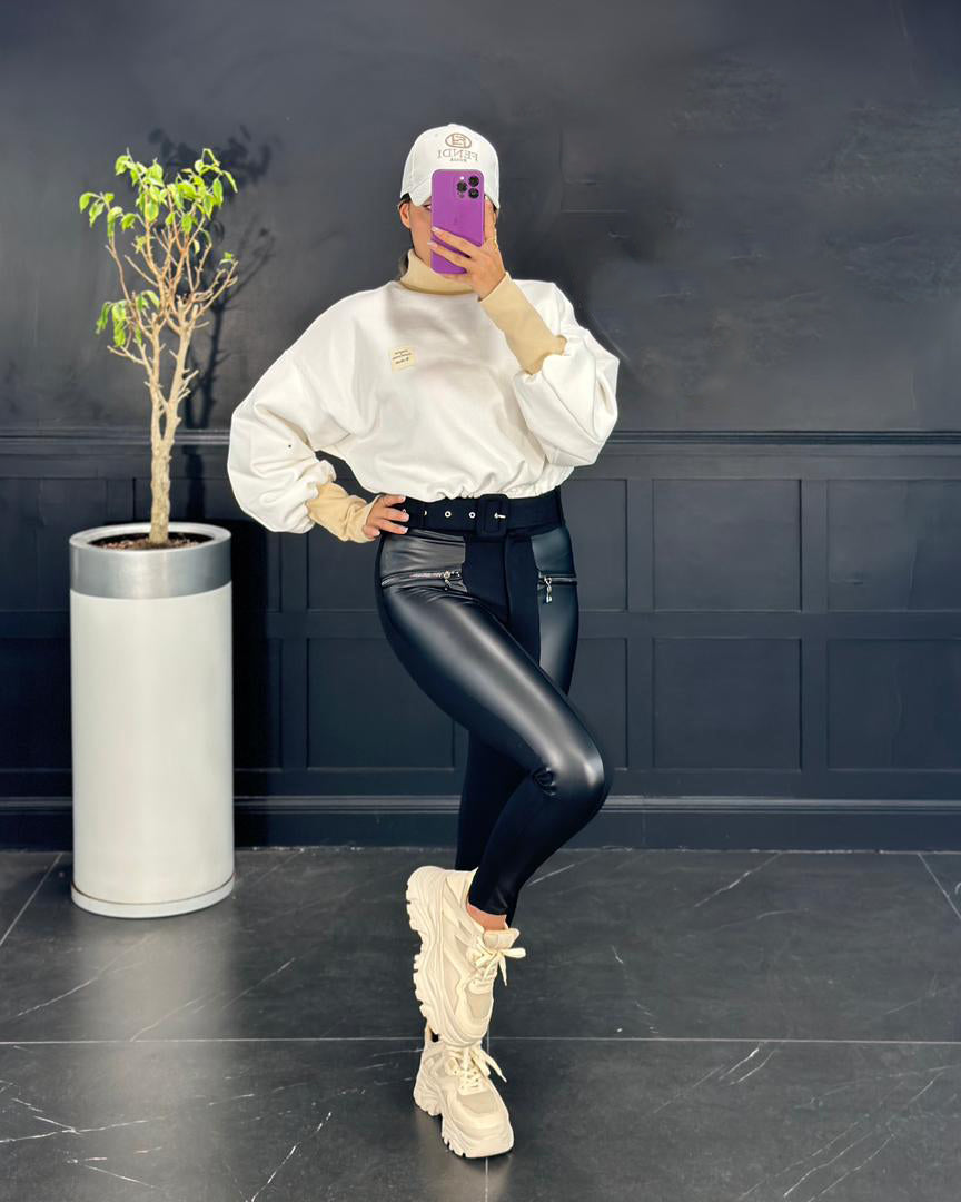 Lederleggings