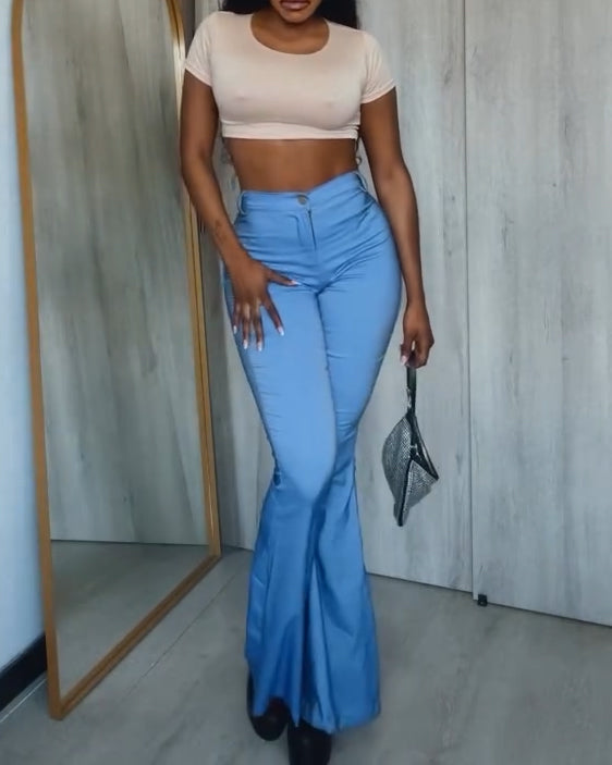 Hüftformende Skinny Flare Curvy Hose