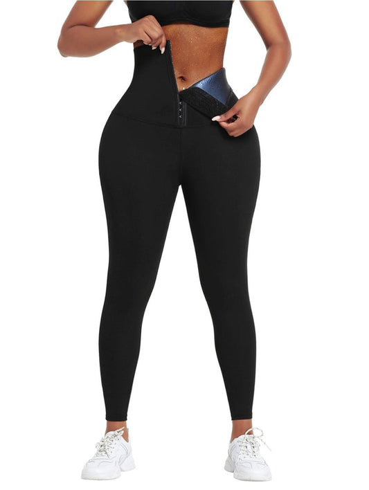 Leggings mit blauer Neopren-Bauchkontrolle