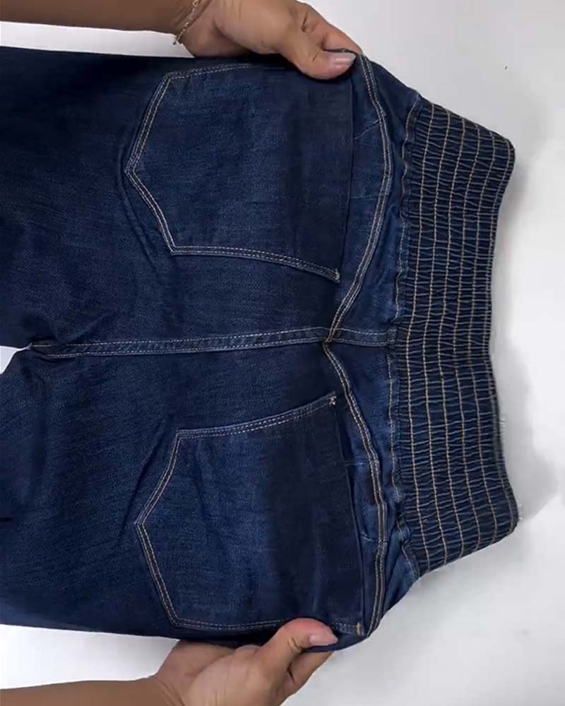 Elastischer Bund Micro Flared Jeans