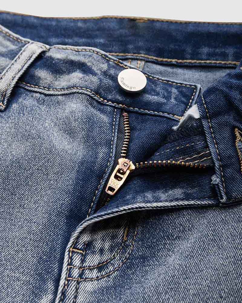90er Jahre Vintage Klappentaschen Niedrigtaillierte Gerade Cargo Jeans