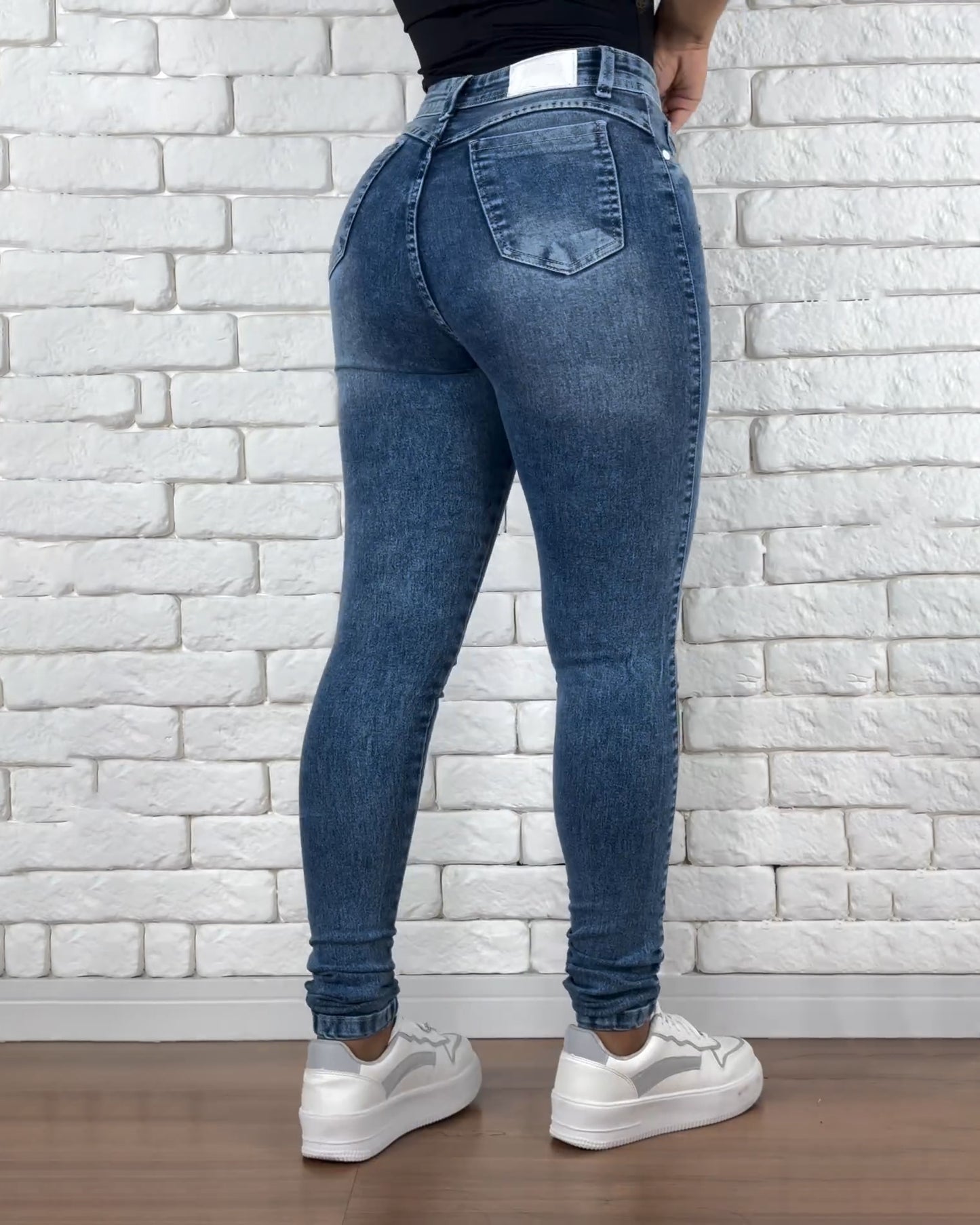 Hochtaillierte Skinny Ripped Jeans