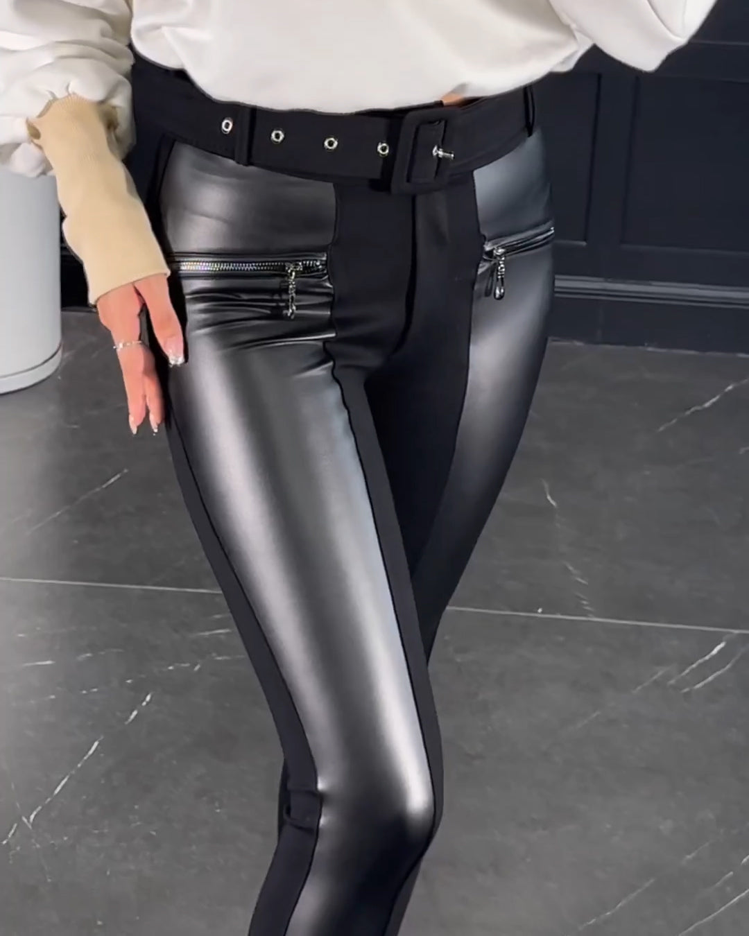 Lederleggings