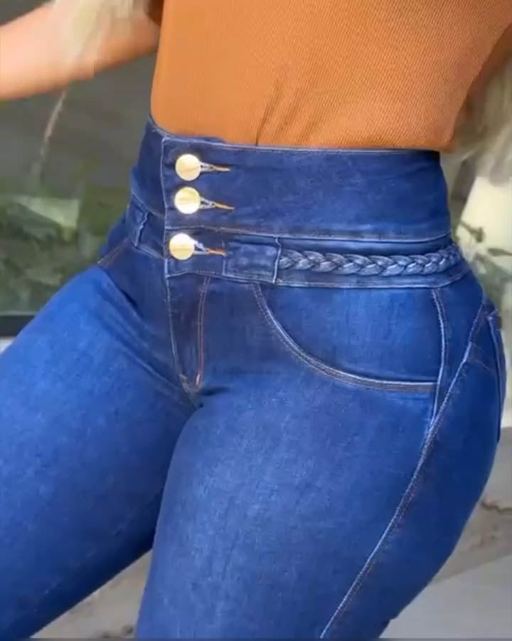 High Waist Trendy Skinny Jeans