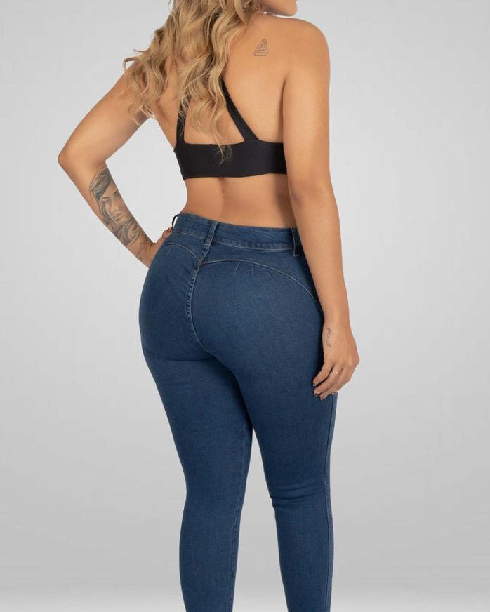 Hochtaillierte Skinny Jeans