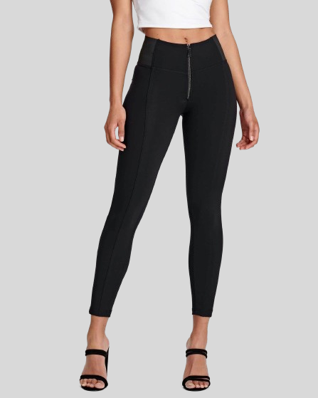 Slim Zipper Peach Butt Legging mit Stretch