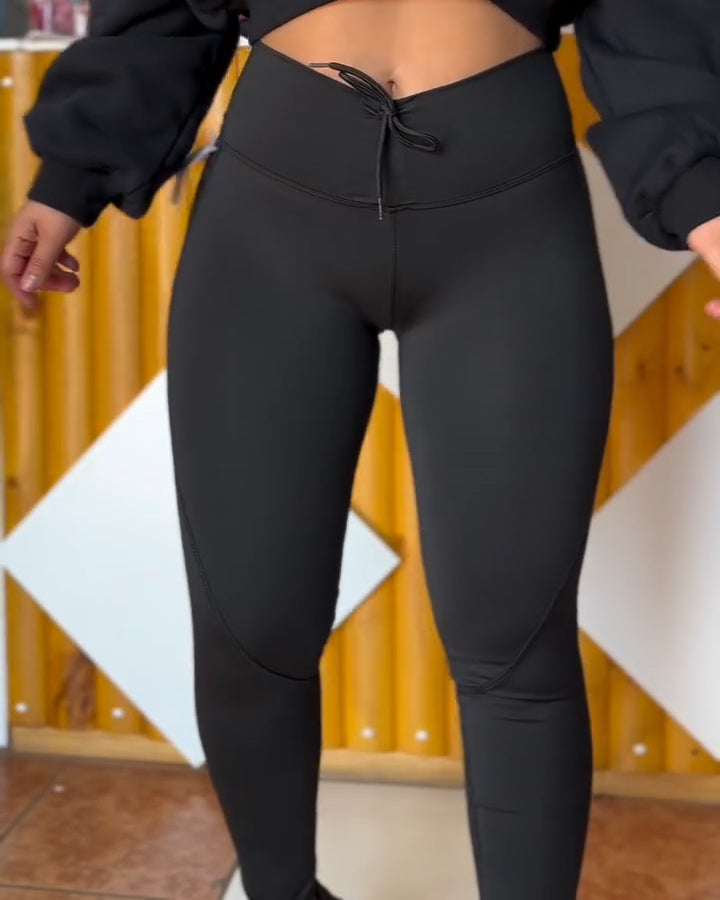 Figurformende Leggings mit hoher Taille und Po-Lifting-Effekt