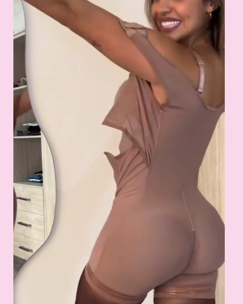 Schnallen-Vorderseite Bauchkontrolle Po-Lifting Reißverschluss Schritt Body Shaper