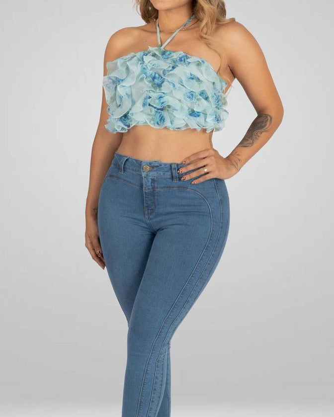 Hochtaillierte Skinny Jeans