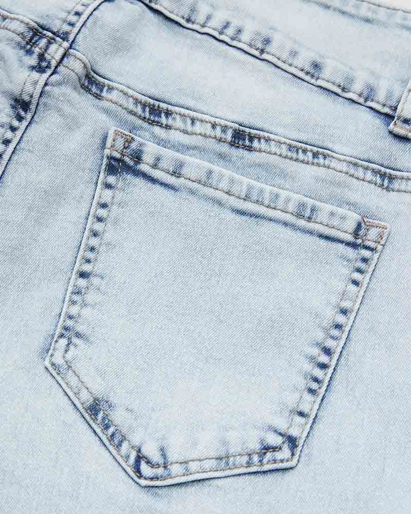 Mehrfachtaschen Doppelknopf Mid-Rise Flared Cargo Jeans