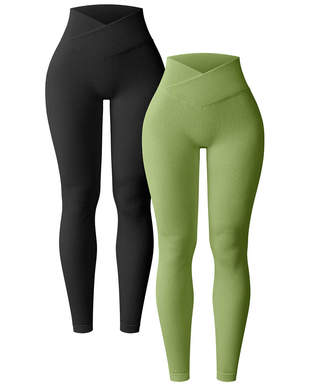 Hochsitzende Kreuzüberschlagende Leggings