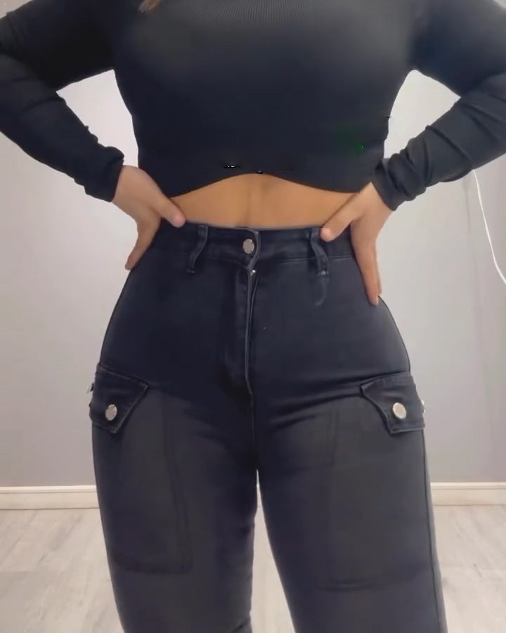 High-Waist Skinny-Jeans mit Po-Lifting