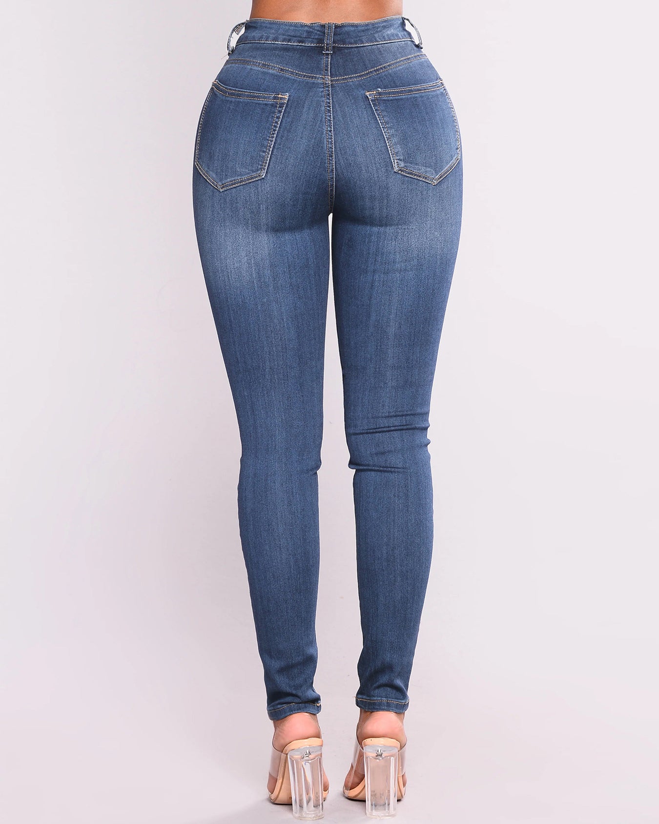 Hochtaillierte Skinny Po-Push-up Jeans