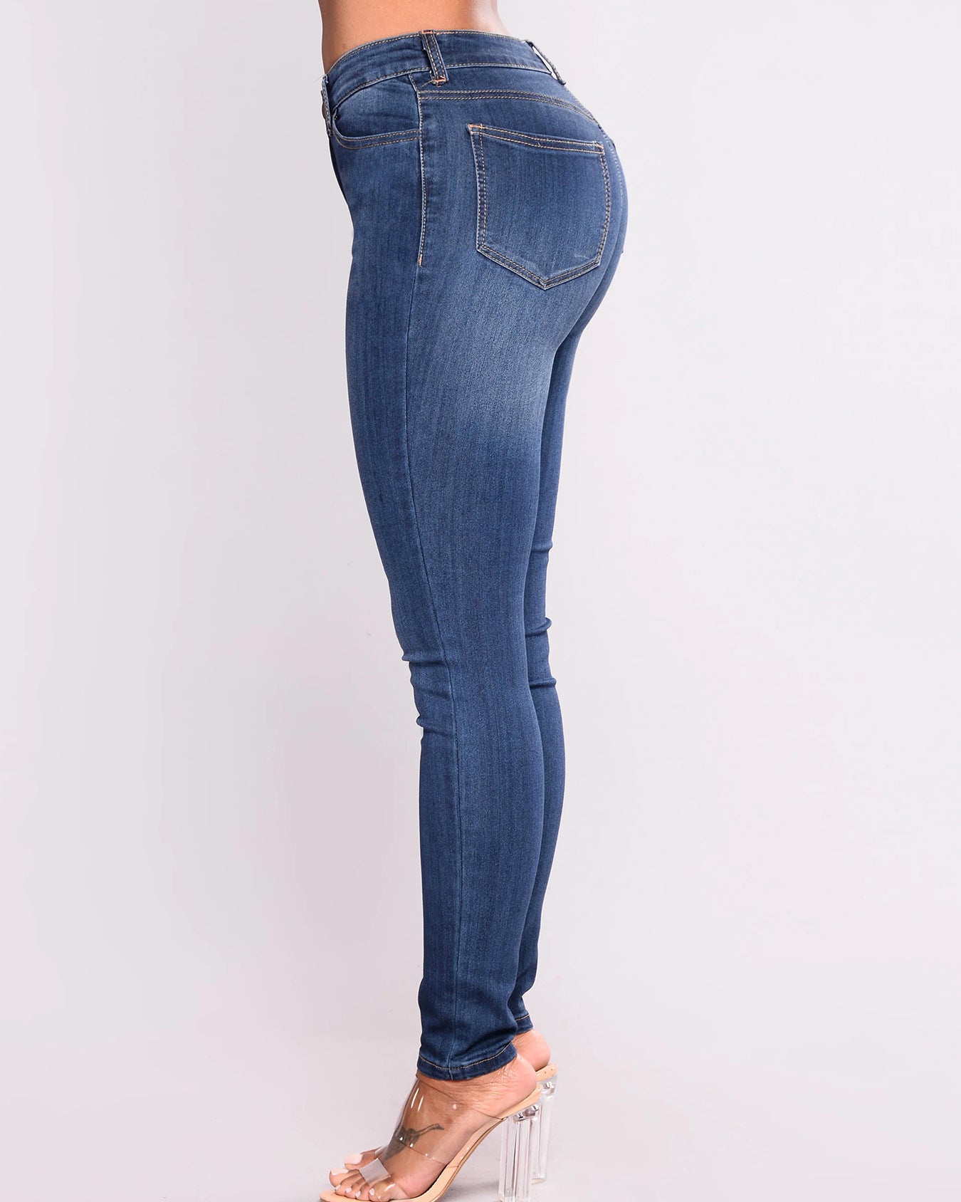 Hochtaillierte Skinny Po-Push-up Jeans