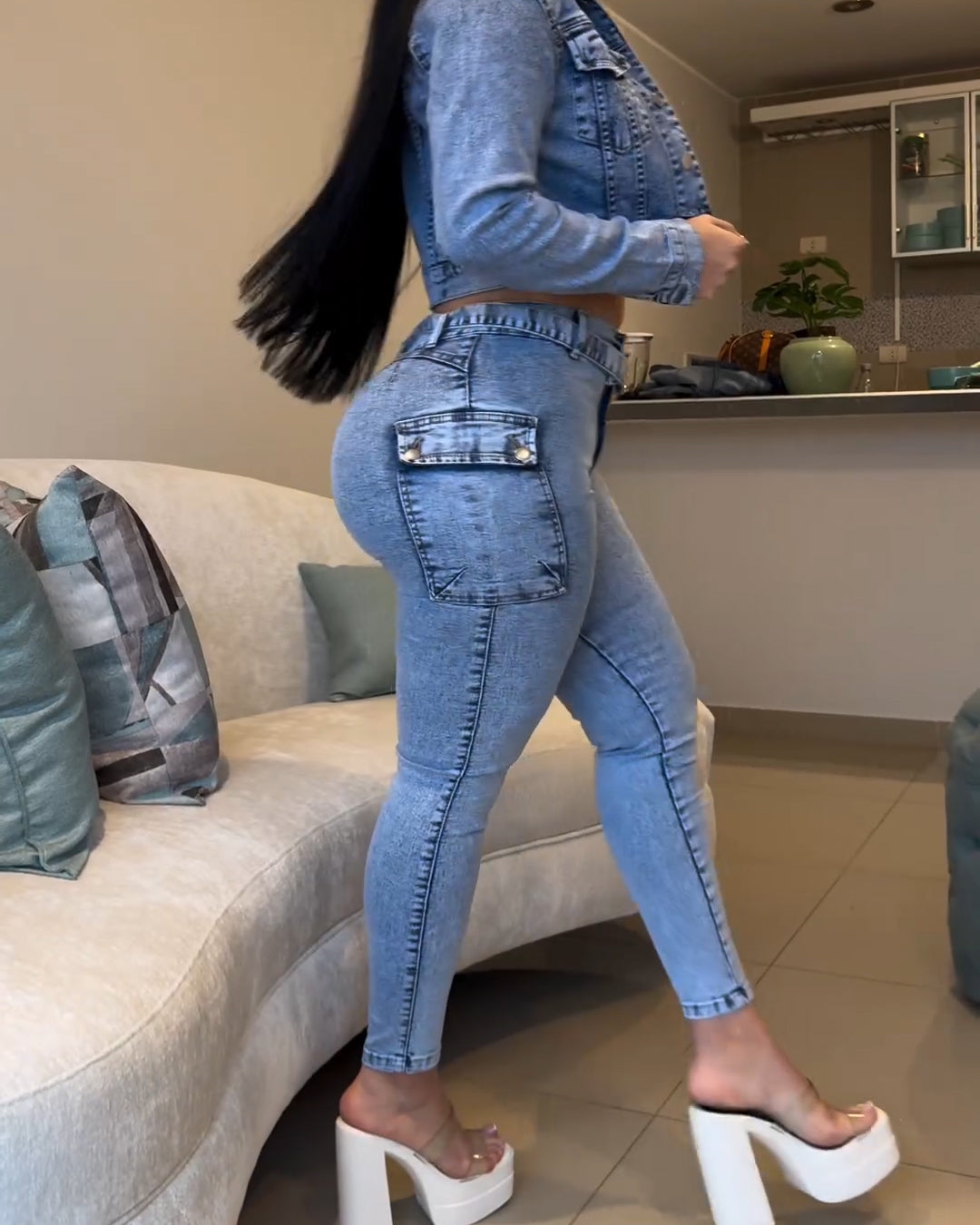 Push-up Effekt Skinny Jeans