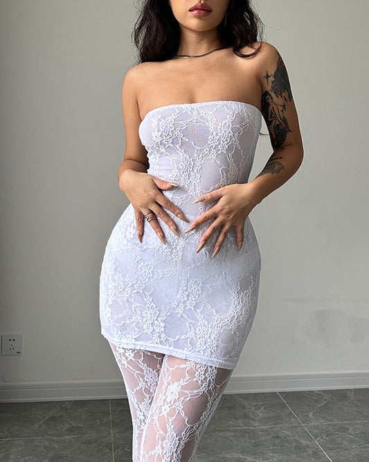 Spitzenkleid-Set