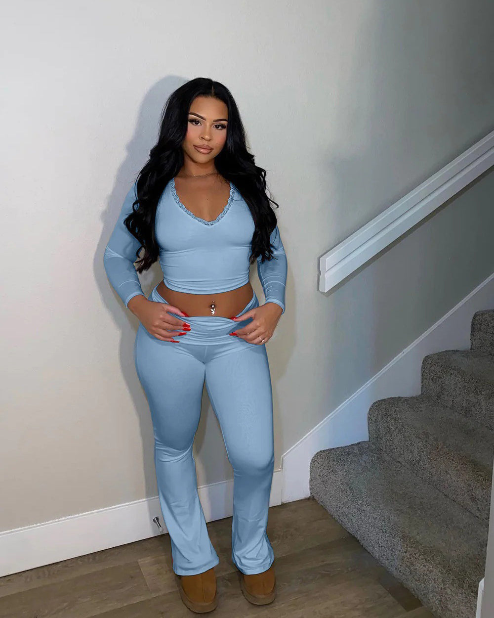 Zuhausebleibendes Baddie-Set