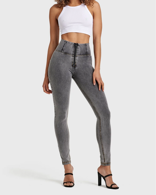Push-Up High-Waist Super Skinny Jeans