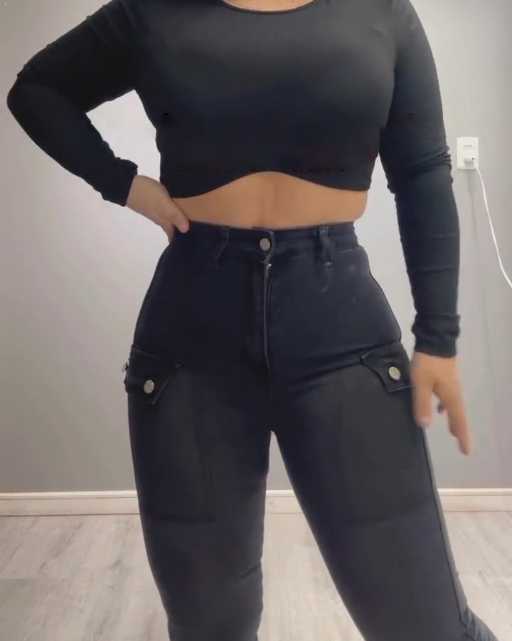 High-Waist Skinny-Jeans mit Po-Lifting