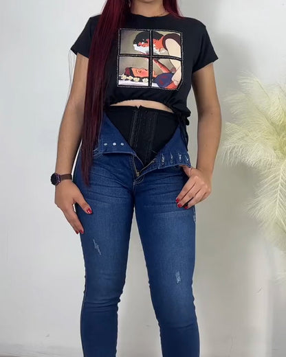 Slimfit-Faja-Jeans mit Bauchshaping