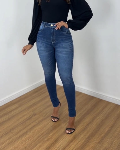 High-Waist Faja-Skinny-Jeans mit formender Faja