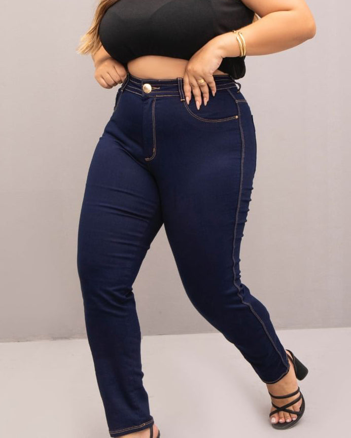 Tiefblaue Interna Faja Form-Jeans