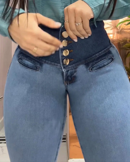 Hoch taillierte Skinny-Jeans