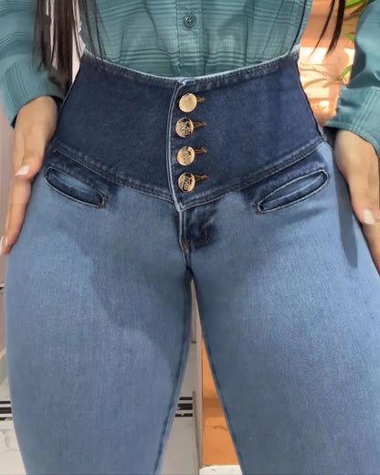 Hoch taillierte Skinny-Jeans