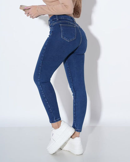 Hochbund-Skinny-Jeans mit Po-Lifting