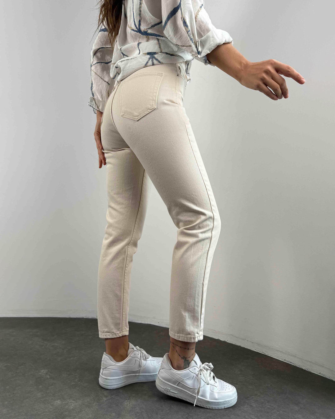 Hochtaillierte Mom Damenjeans