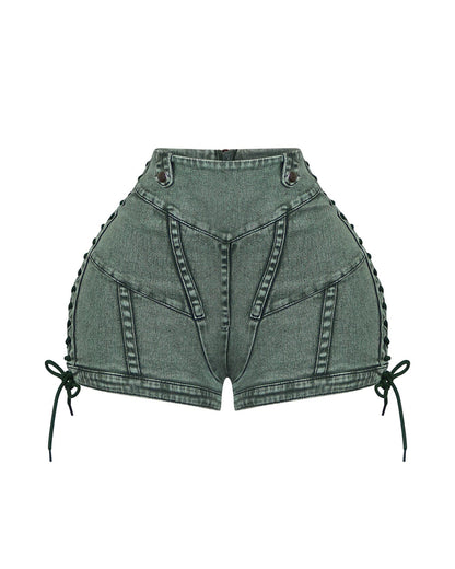 Keep Up Schnür-Denim-Shorts