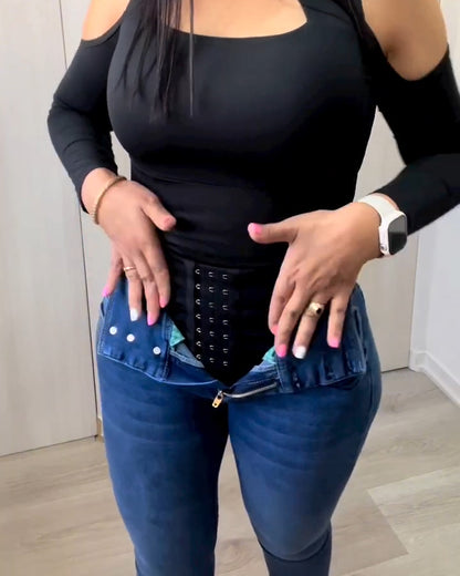 Hochtaillierte Skinny Faja Jeans mit Bauchweg-Effekt