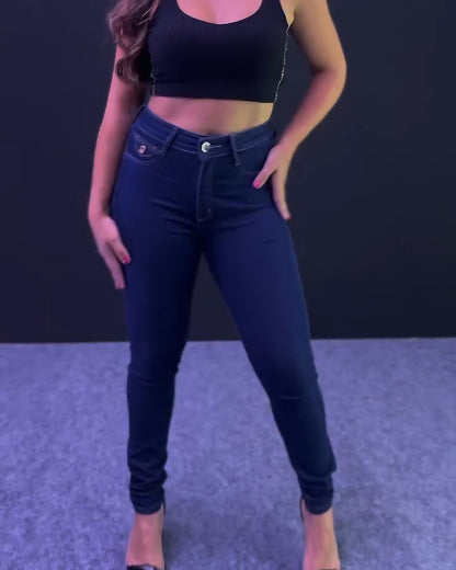 Tiefblaue Interna Faja Form-Jeans