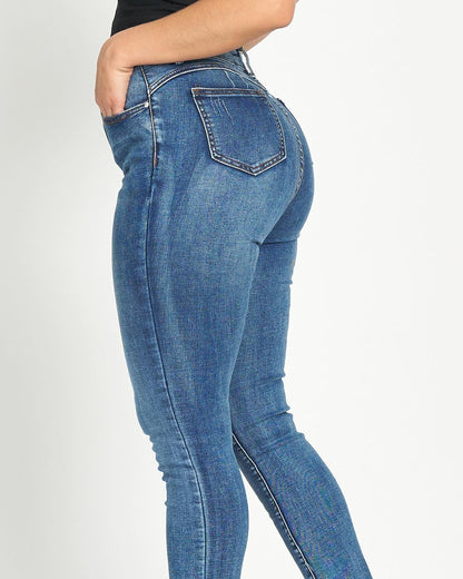 Figurbetonte High-Rise Skinny-Jeans mit Po-Lifting