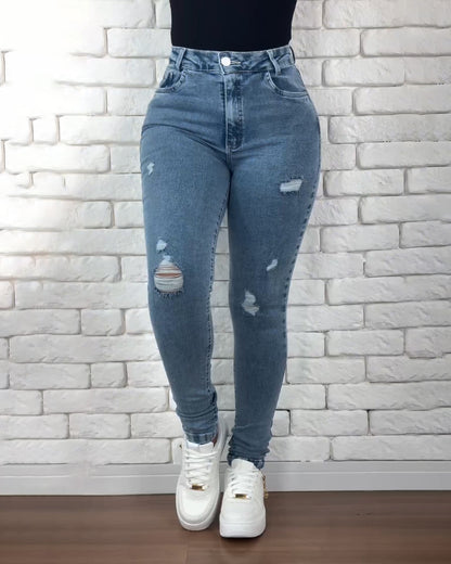 Hochbund Ripped Jeans