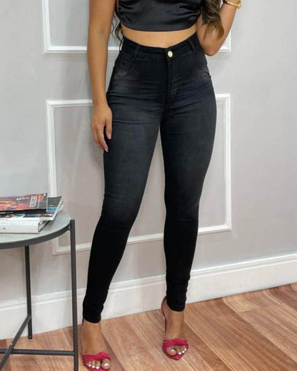 Schmale Faja-Jeans in Grau