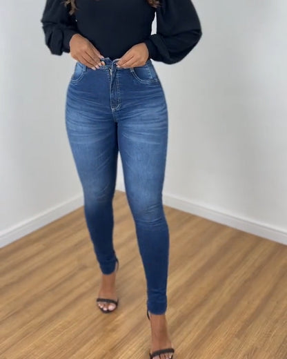 High-Waist Faja-Skinny-Jeans mit formender Faja