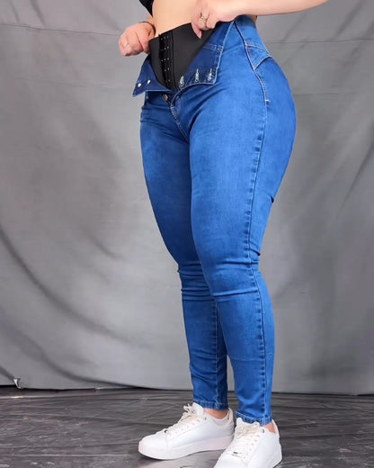 Figurformende High-Waist Faja-Jeans mit Po-Push-up-Effekt