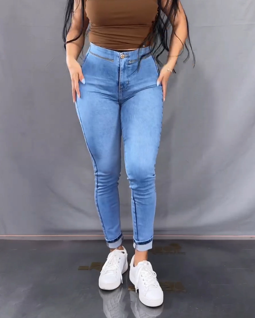 Hochtaillierte Skinny Jeans Faja