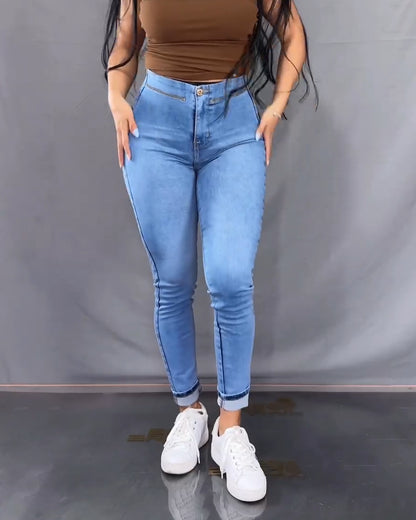 Hochtaillierte Skinny Jeans Faja