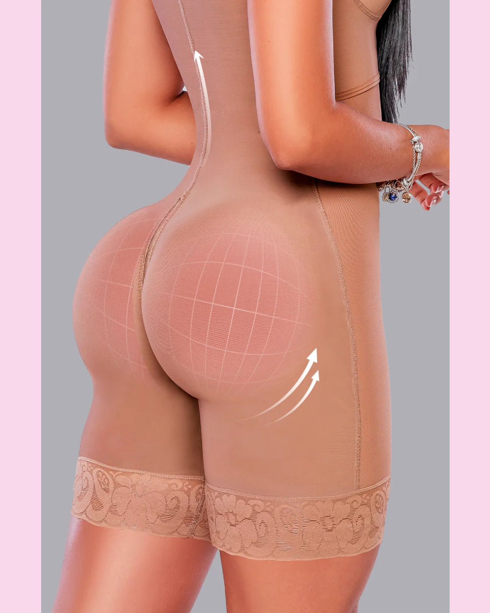 Schnallen-Vorderseite Bauchkontrolle Po-Lifting Reißverschluss Schritt Body Shaper