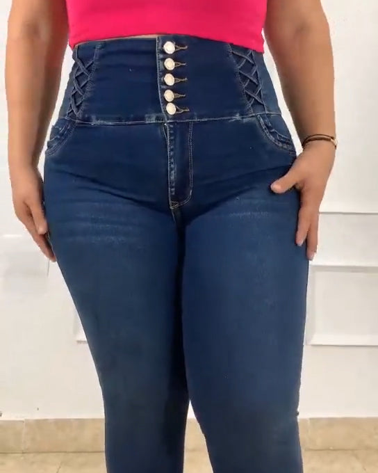 Hochtaillierte Po-Lift Faja Jeans