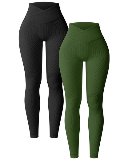 Hochsitzende Kreuzüberschlagende Leggings