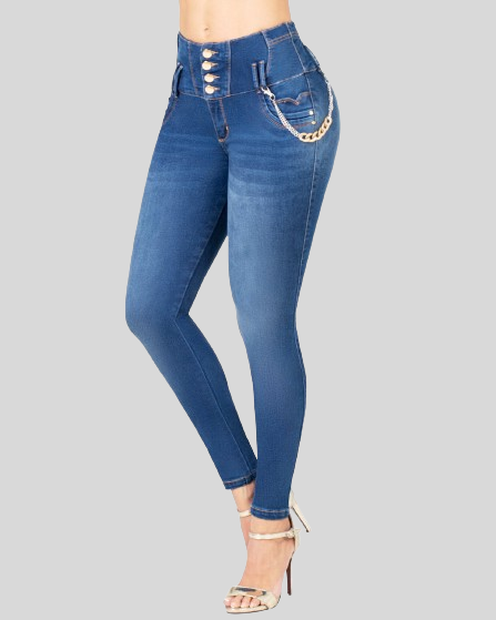 Blaue Faja-Jeans mit eingebautem Po-Lifter