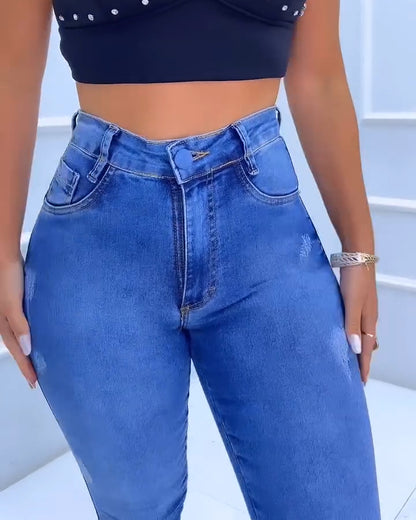 High-Waist Skinny-Jeans mit Bauchkontrolle