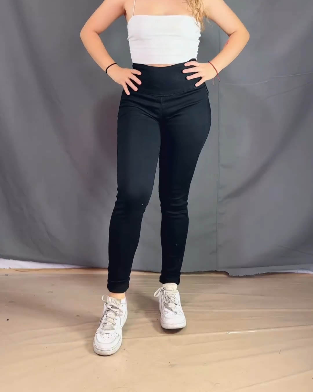 Schwarze Skinny Jeans mit Seitlichem Reißverschluss