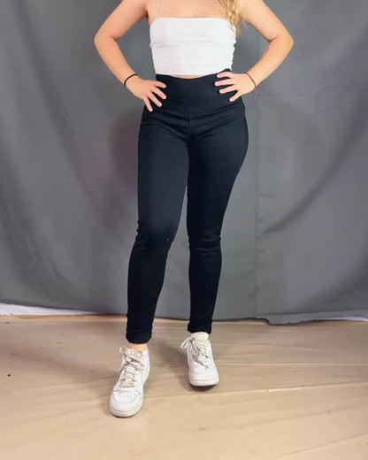 Schwarze Skinny Jeans mit Seitlichem Reißverschluss