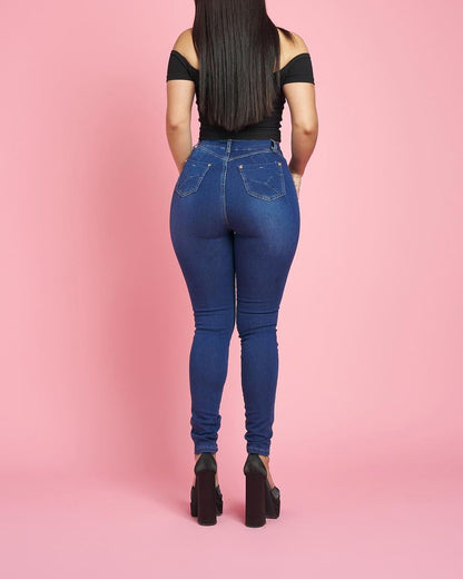 Hochtaillierte Röhrenjeans