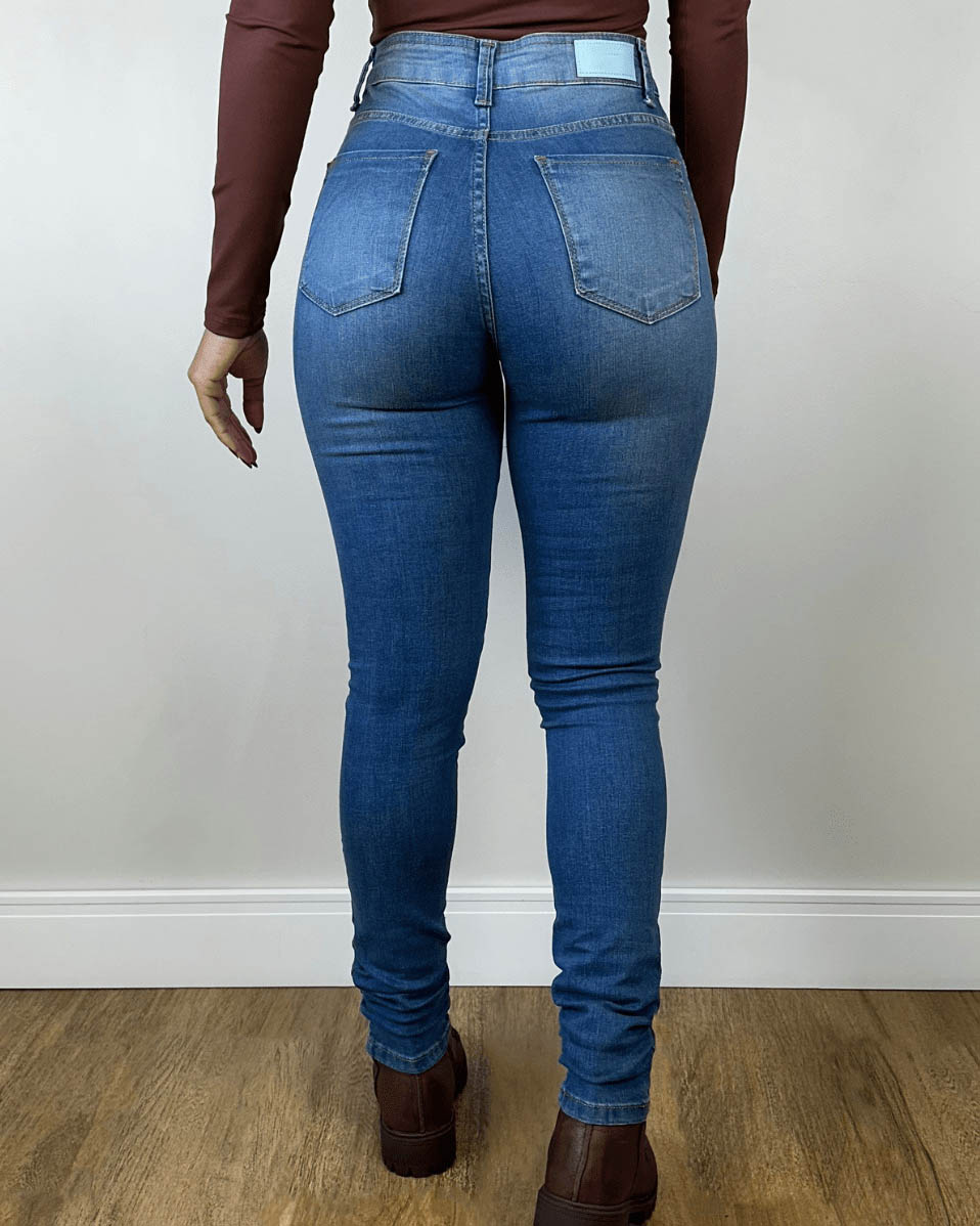 High-Waist Skinny-Jeans mit Rissen